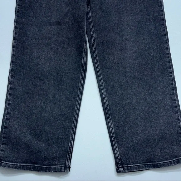 Spanx Wide Leg Jeans Womens Size 1X Regular Heavy Black Stretch Denim 37x28 - Picture 2 of 16